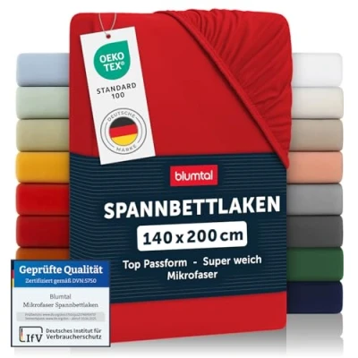 Abbildung von Blumtal Spannbettlaken Basics, Mikrofaser, Gummizug: rundum, (1 Stück), Bettlaken bis 40cm Matratzenhöhe mit Rundumgummizug