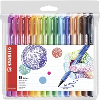 Abbildung von STABILO Faserstift pointMax Filzstift 0,8 mm 15er Set