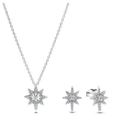 Abbildung von Pandora 68614 Damen Geschenkset Silber Funkelnder Nordstern