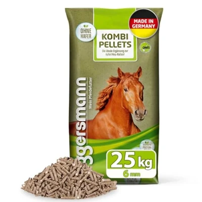 Abbildung von Eggersmann Mein Pferdefutter Kombi Pellets 6 mm 25 kg Pelletiertes Mischfutter für Pferde &amp; Ponys Ideale Ergänzung zur Hafer Heufütterung eiweißreduziert haferfrei