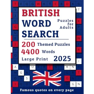 Abbildung von Word Search Puzzles for Adults (British Spelling): 4400 Words in 200 Large Print Themed British English