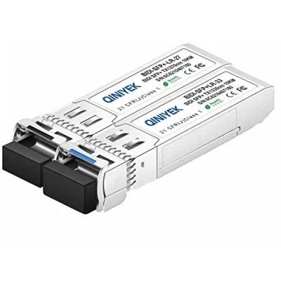 Abbildung von EIN Paar 10G BIDI SFP+ Singlemode Module, Single Mode LC LR 1270nm 1330nm, Simplex für Cisco SFP BXD I (1330nm TX/1270nm RX) / BXU (1270nm TX/1330nm RX), 10KM, mit DDM