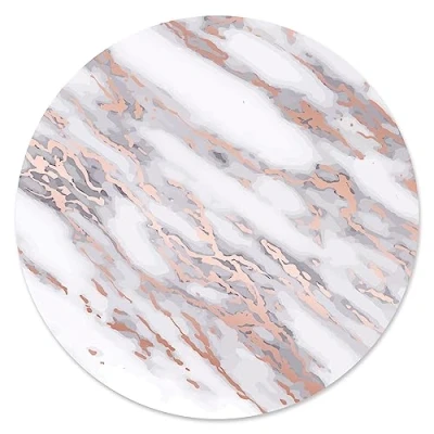 Abbildung von younikat Mauspad Marmor Look I Ø 22 cm rund Grau Gold Mousepad in Standard Größe, rutschfest schlicht modern Stein Optik Granit dv_686