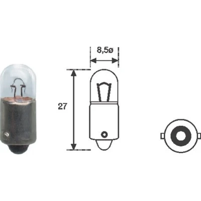 Abbildung von MAGNETI MARELLI 002893100000 Glühlampe, Blinkleuchte 12 4 T4W BA9s VOLKSWAGEN: Polo III Schrägheck, GOLF 2, TRANSPORTER Bus, AUDI: A4 B5 Limousine