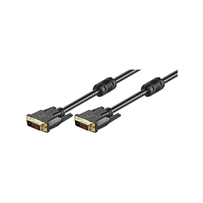 Abbildung von Goobay 93112 DVI D Verbindungskabel / Full HD 1080p Monitorkabel Vergoldete Stecker Dual Link (24+1 Pin) Bildschirmkabel Verlängerung Schwarz 5m