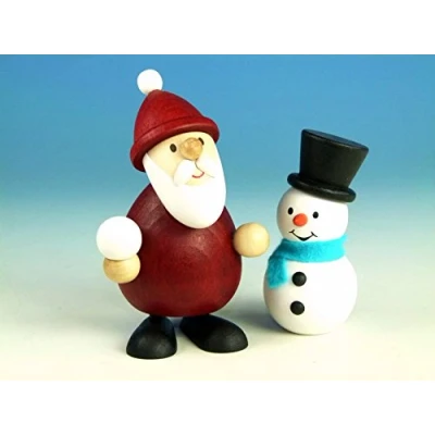 Abbildung von Kunsthandwerk Ullrich Holzfigur Weihnachtsmann mit Schneemann HxB 9,5x6,5cm NEU Seiffen Erzgebirge Dekoration Holzfiguren Weihnachten Fensterschmuck Spielzeug Deko Weihnachtsfigur