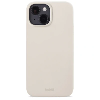 Abbildung von Apple iPhone 14 Hülle Silikon Holdit Hard Case/Backcover Handyhülle Beige