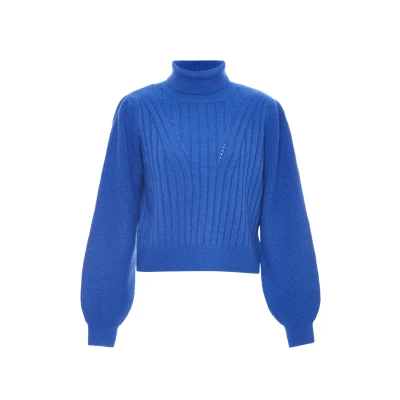 Abbildung von Dreimaster Strickpullover, Damen, Größe: M/L, Blau