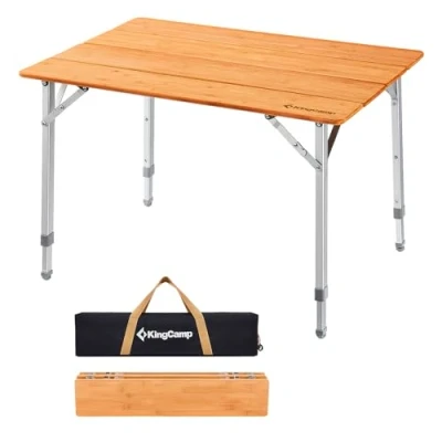 Abbildung von KingCamp Campingtisch Bumbus Klapptisch höhenverstellbar für 2 4 Personen klappbar Falten mit Tragetasche belastbar bis 80 kg,65 x 50 cm,M