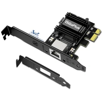 Abbildung von 2.5Gb PCIe Netzwerkkarte, GiGaPlus 2500Mbps Ethernet Interface Adapter, mit Realtek RTL8125B, Wake on LAN, 2.5G NIC kompatibel Windows/Linux/MAC OS