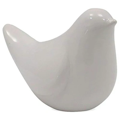 Abbildung von matches21 Vogel Deko Figur Osterfigur Vögelchen Frühlingsdekoration Vogelfigur Keramik 1 STK. weiß 12,7x7,1x7,8 cm