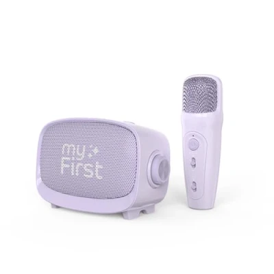 Abbildung von myFirst Voice 2 Interaktives Mikrofon, tragbar, kabellos, Bluetooth, Karaoke, mit Echoverstärker, lustige Spracheffekte für Jungen und Mädchen (Violett)