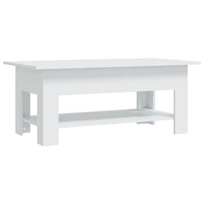Abbildung von vidaXL Couchtisch Modern Beistelltisch Wohnzimmertisch Kaffeetisch Sofatisch Teetisch Tisch Wohnzimmermöbel Weiß 102x55x42cm Holzwerkstoff