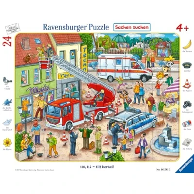 Abbildung von Ravensburger Puzzle 110, 112 Eilt herbei! 24 Teile Rahmenpuzzle, Puzzleteile
