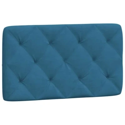 Abbildung von vidaXL Kopfteil Kissen, Kopfteilkissen mit Linien Design, Bett Kopfkissen Klettverschlüssen auf Rückseite, Kopfteilpolster Kopfpolster, Blau 80cm Samt