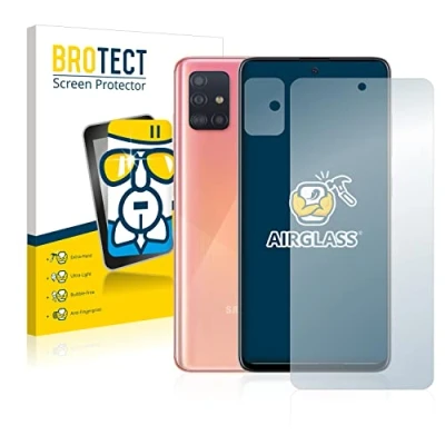 Abbildung von BROTECT Schutzglas für Samsung Galaxy A51 (Display+Kamera) Schutzfolie Panzer Folie Glas [Extrem Kratzfest 9H, Anti Fingerprint, Ultra Transparent]