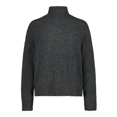 Abbildung von Cartoon MIT Stehkragen Strickpullover, Damen, Größe: 38, Dunkelgrau