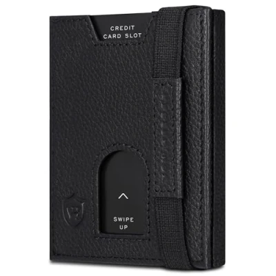 Abbildung von VON HEESEN Geldbörse Whizz Wallet mit RFID Schutz und 6 Kartenfächer (Schwarz), Slim Geldbeutel Portemonnaie inkl. &amp; Geschenkbox