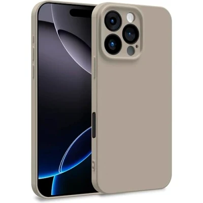 Abbildung von MyGadget Hülle für iPhone 16 Pro Max Zweilagige Handyhülle mit Kameraschutz Cover Innenfutter &amp; Silikon außen Dunkelgrau
