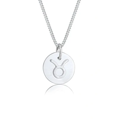 Abbildung von Elli Sternzeichen Stier Astro Symbol MATT Halskette, Damen, Größe: 45, Silber