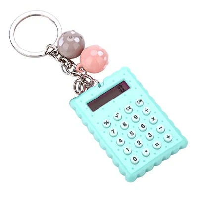 Abbildung von VBESTLIFE Taschenrechner, tragbar, PVC, 8 stellig, elektronischer Taschenrechner mit Silikonknöpfen und Schlüsselanhänger Schnalle für Kinder, Studenten