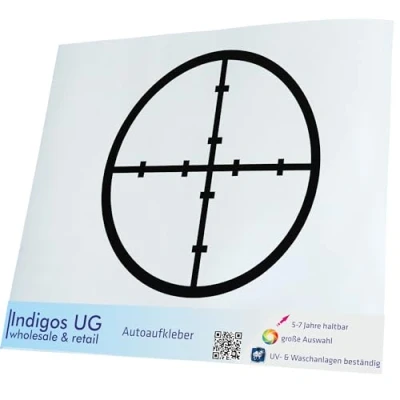 Abbildung von INDIGOS UG Aufkleber Autoaufkleber JDM Die cut Fadenkreuz Zielfernrohr 90x90mm schwarz Heckscheibe Heckscheibenaufkleber Sticker Tuning Boot Auto Laptop LKW