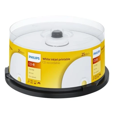 Abbildung von CD R 80 Min/700 MB PHILIPS Tintenstrahl bedruckbar Cakebox 25 Stück