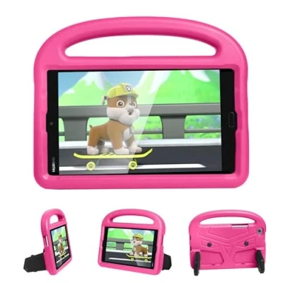 Abbildung von Kinderhülle für Huawei MediaPad M3 Lite/M5 Lite 8,4 Zoll, Tablet Hülle kinderfreundlich, leicht, Griff mit Ständer, weicher EVA Schaum, stoßfeste Schutzhülle, Rose