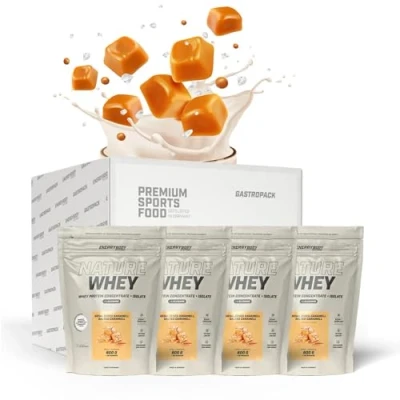 Abbildung von Energybody® Nature Whey Protein Isolate &amp; Concentrate Gastropack 2400g / zucker fettarmes Molkenproteinpulver/Eiweiß Pulver ohne künstliche Verdickungsmittel/Eiweiss Shake (Salted Caramel)