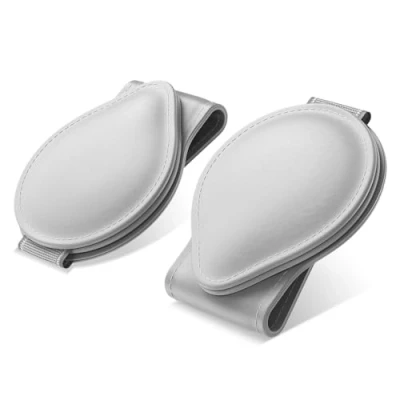 Abbildung von MoKo Brillenhalter für Auto Sonnenblende, 2 Pack Sonnenbrille Brillenhalterung Sonnenbrillenhalterung mit Kartenkarten Clip Brillenetui Aufbewahrungsbox Organizer Grau
