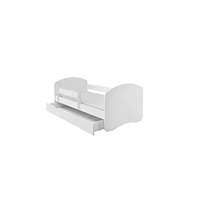 Abbildung von BDW Kinderbett Jugendbett mit Einer Schublade und Matratze Weiß 180x80 BESTPREIS