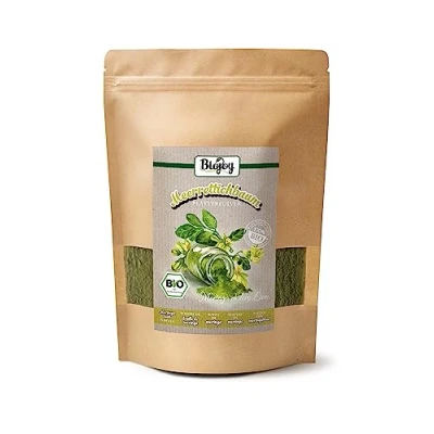 Abbildung von Biojoy BIO Moringa Pulver (500 g), gemahlene Blätter, Blattpulver für Tee oder Smoothie (Moringa oleifera Lam.)