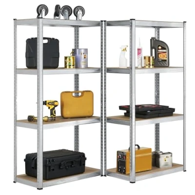 Abbildung von Juskys Schwerlastregal Easy, Set, 2er 640 kg Traglast, 8 Böden, individueller Aufbau