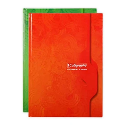 Abbildung von Clairefontaine 7272C Kladde / Notizbuch geleimt Calligraphe mit Hardcover, DIN A4 21x29,7 cm, 96 Blatt, französische Lineatur, 70g, farbig sortiert, 1 Stück