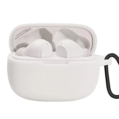 Abbildung von GIOPUEY Hülle für JBL Wave 200TWS, Transparent TPU Stoßfeste Schutzhülle, Ultradünn, Kein Geruch, 200TWS Silikon Weiß