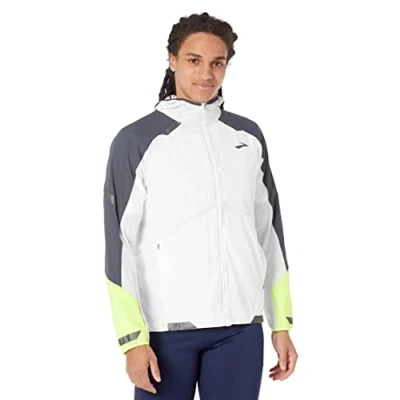 Abbildung von Brooks RUN Visible Convertible Jacket Laufjacke, Herren, Größe: 44/46, White asphalt nightlife