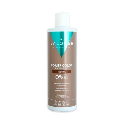 Abbildung von Valquer Professional Shampoo Power Color gefärbtes Haar. Vegan und Sulfatfrei (braunes Haar) Haarfarbe Enhancer 400 ml