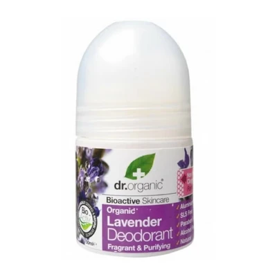 Abbildung von Dr Organic Lavendel Deodorant, Aluminiumfrei, Für Männer und Frauen, Natürlich, Vegan, Tierversuchsfrei, Paraben &amp; SLS frei, Recycelt Recyclebar, Zertifiziert Bio, 50ml