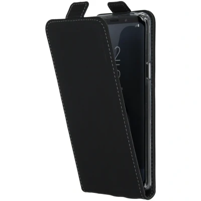 Abbildung von Samsung Galaxy S9 Hülle Kunstleder Accezz Flip Case Handyhülle Schwarz