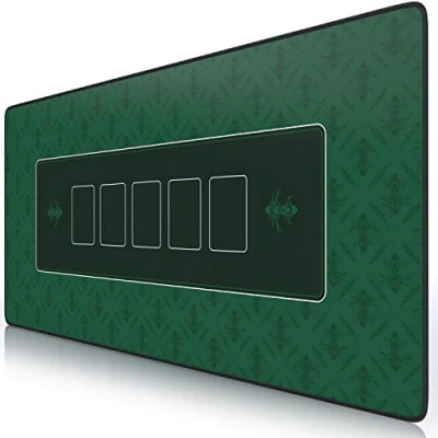 Abbildung von CSL XXL Mauspad Gaming Titanwolf 900 x 400mm Poker Mousepad groß im Stil Tischunterlage Large Size verbessert Präzision und Geschwindigkeit Pokermatte Grün