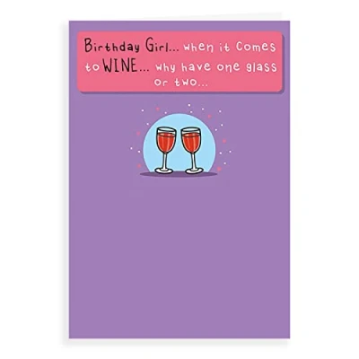 Abbildung von Regal Publishing Lustige Geburtstagskarte Wein, 1 Glas oder 2 17,8 x 12,7 cm