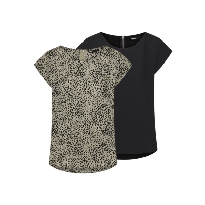 Abbildung von ONLY 2 PACK Bluse black, Damen, Größe: 36, Black