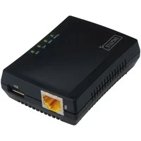 Abbildung von DIGITUS Fast Ethernet USB Netzwerk Server, multifunktional für NAS, Hub, Drucker, DVD Laufwerk, 1 Port, 2.0, 10/100 Mbit/s Netzwerk, RJ45, Schwarz (Die Verpackung kann vom Bild abweichen)