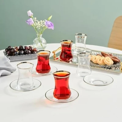 Abbildung von Karaca Teeservice Sydney Platin Tee Set für 6 Personen, 12 Teilig