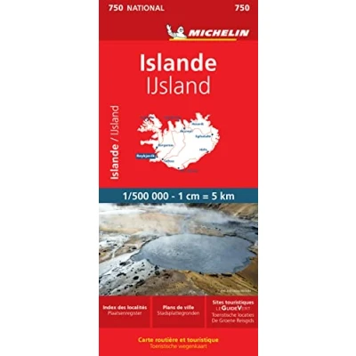 Abbildung von ISLANDE 11750 CARTE &#039;NATIONAL&#039; MICHELIN KAART: Wegenkaart Schaal 1 : 500.000 (Nationale kaarten Michelin)