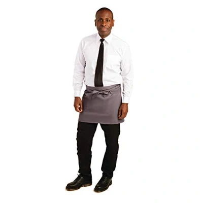Abbildung von Whites Chefs Clothing B157 Kurze Bistroschürze, Grau