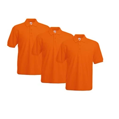 Abbildung von Fruit of the Loom Herren 63 402 0 Polohemd, Orange, L (3er Pack)