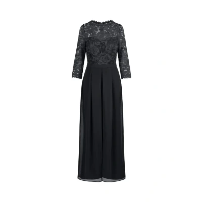Abbildung von APART Abendoverall mit Spitzentop und weitem Bein, schwarz, 46