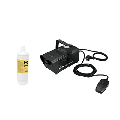 Abbildung von EUROLITE Set N 10 schwarz + B2D Basic Nebelfluid 1l Kompakte 400 W Nebelmaschine mit Kabelfernbedienung inkl. Smoke Fluid