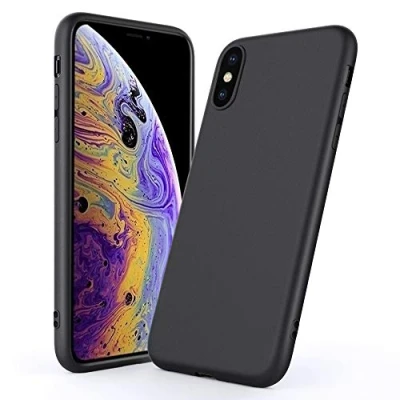Abbildung von Beetop Kompatibel Mit iPhone XS Max Hülle Schutzhülle Ultradünn Handyhülle Weiche Silikon TPU Rückschale Case Cover für Matt Schwarz